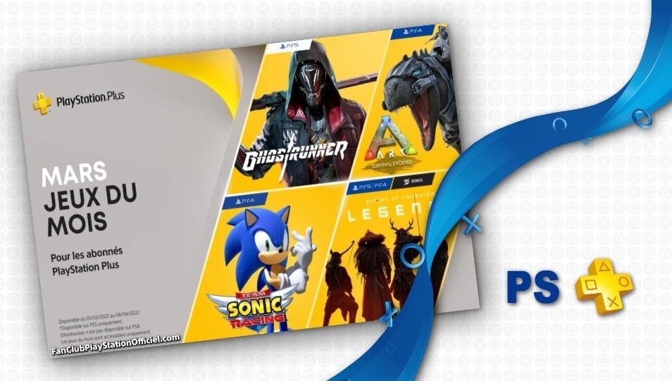 PS Plus : Les nouveaux jeux du mois de Mars 2022 PS Plus : Les nouveaux jeux du mois de Mars 2022